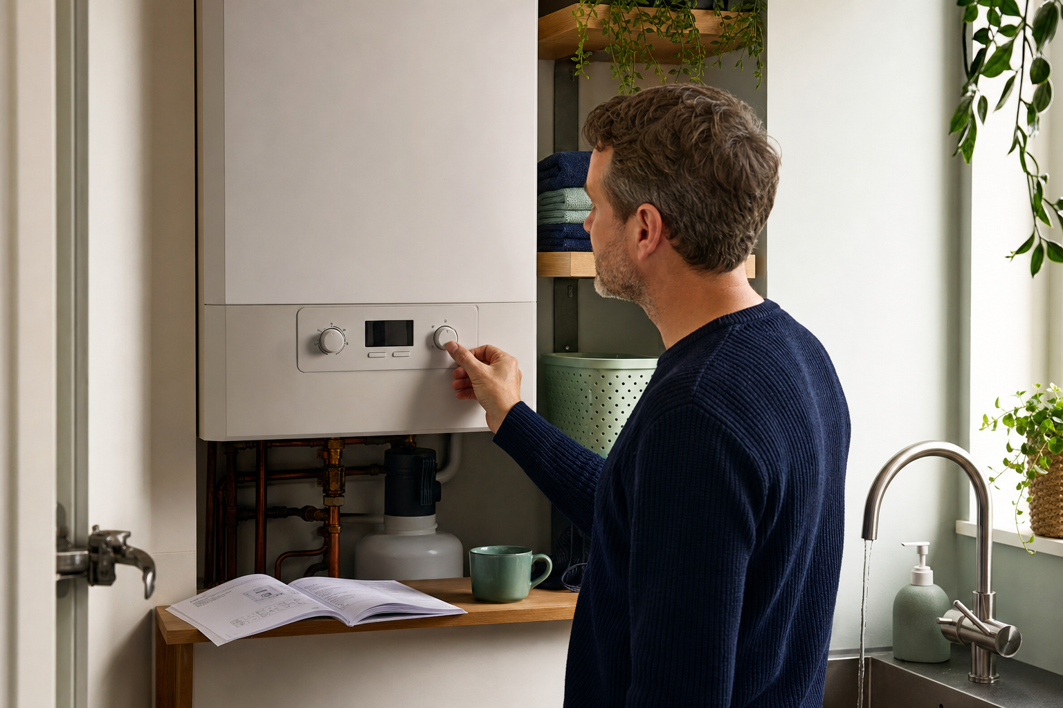 Beeld bij eco- of comfortstand op de cv-ketel: kies bewust zonder tapwater en comfort door elkaar te halen
